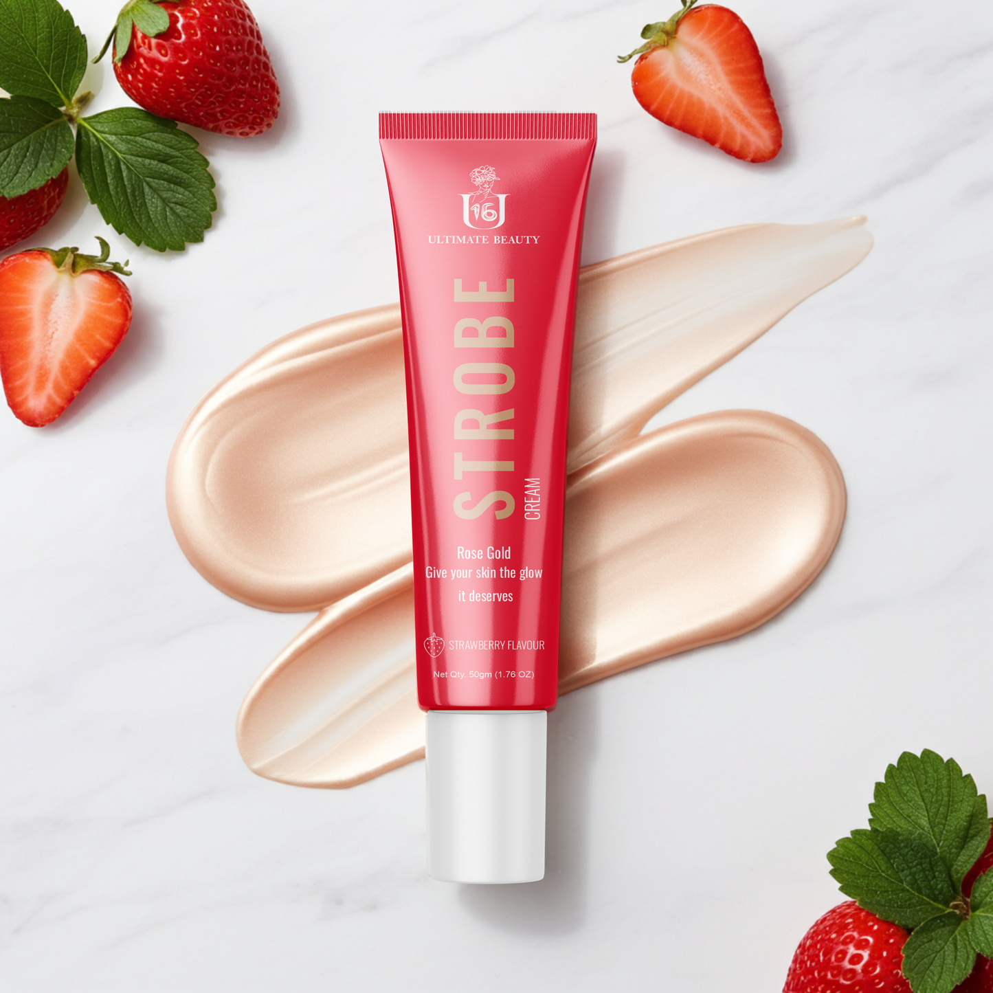 U16 Strobe Cream – Strawberry Glow (Rose Gold) - 50g