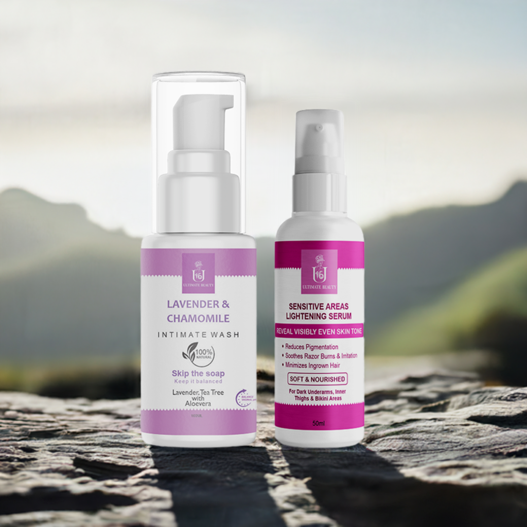 Lavender & Chamomile Intimate Wash, Sensitive Area Lightening serum 