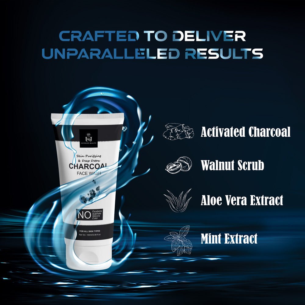 Activated Charcoal Face Wash - 100ml - U16 Ultimate Beauty