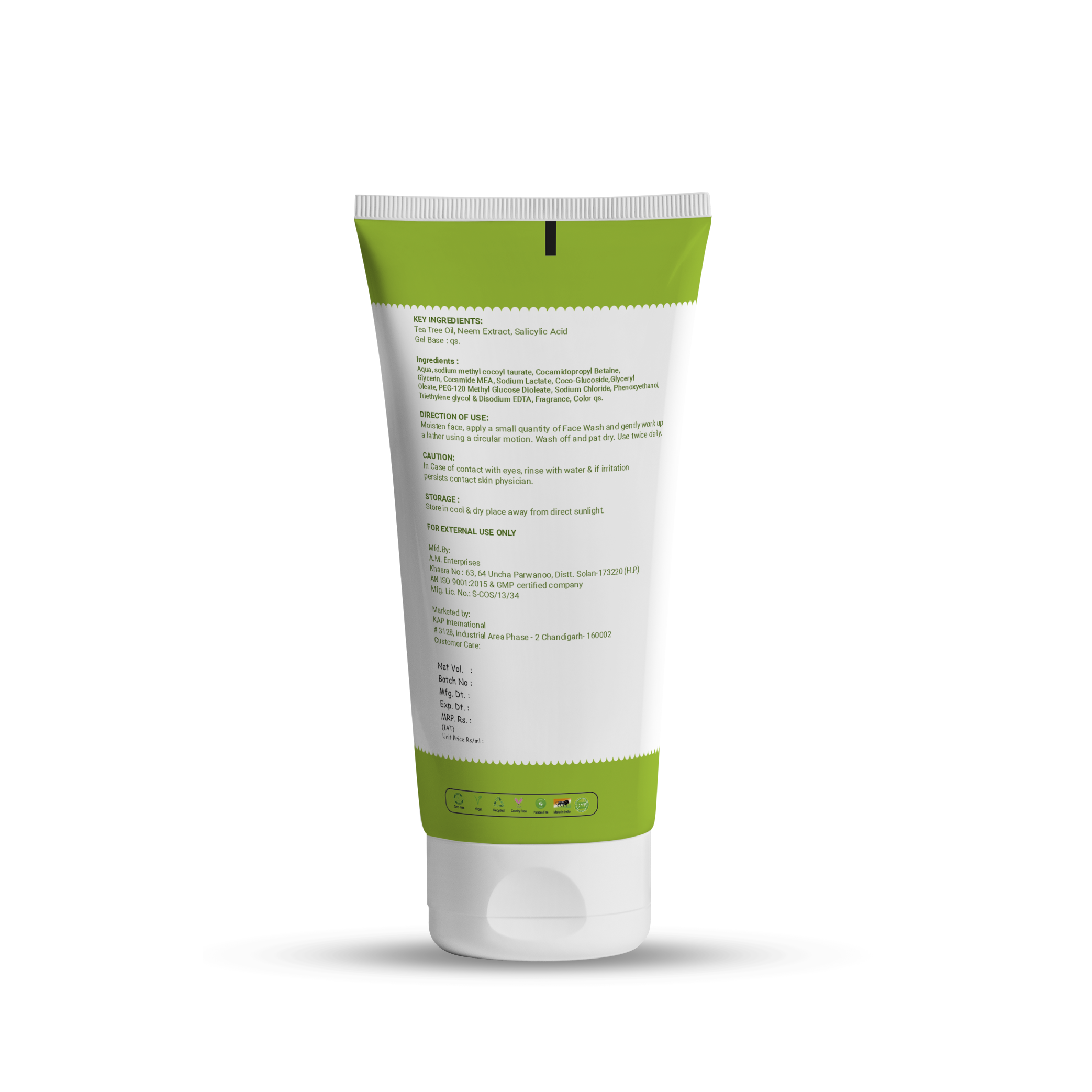 U16 Tea Tree Face Wash - 100ml